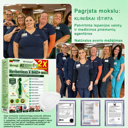 ✨ DR.Fachmer® 15 viename nanomikroadatinis pleistras su moringa, berberinu ir NAD+ | Naujos kartos kūno priežiūra su pažangia nano formule ✨