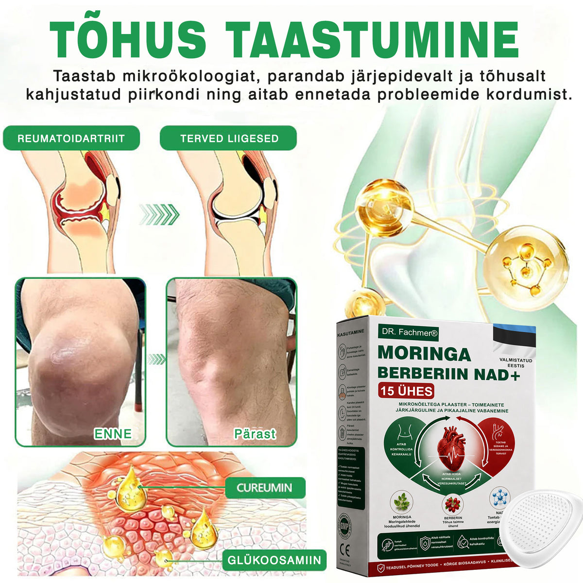 ⏰ DR.Fachmer® 15-ühes nano-mikronõelplaaster moringa, berberiini ja NAD+-iga | Uue põlvkonna kehahooldus täiustatud nanovalemiga ⏰