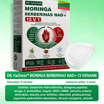 🌻 DR.Fachmer® 15 viename nanomikroadatinis pleistras su moringa, berberinu ir NAD+ | Naujos kartos kūno priežiūra su pažangia nano formule 🌻