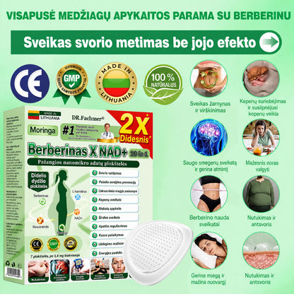 ✨ DR.Fachmer® 15 viename nanomikroadatinis pleistras su moringa, berberinu ir NAD+ | Naujos kartos kūno priežiūra su pažangia nano formule ✨