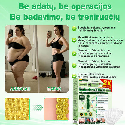 ✨ DR.Fachmer® 15 viename nanomikroadatinis pleistras su moringa, berberinu ir NAD+ | Naujos kartos kūno priežiūra su pažangia nano formule ✨