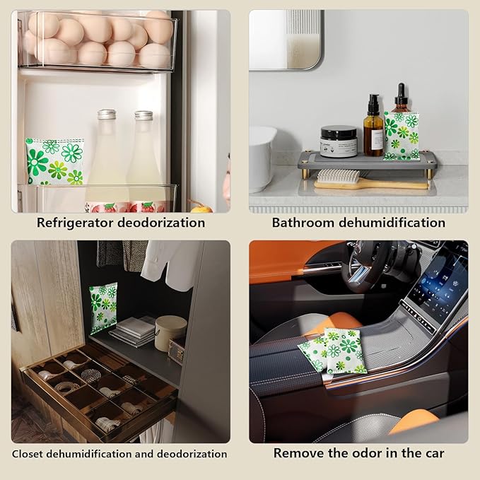 12 Pack Activated Charcoal Odor Absorber,Refrigerator Deodorizer,Odor Eliminator for Home,Pet,Car,50g/Pack